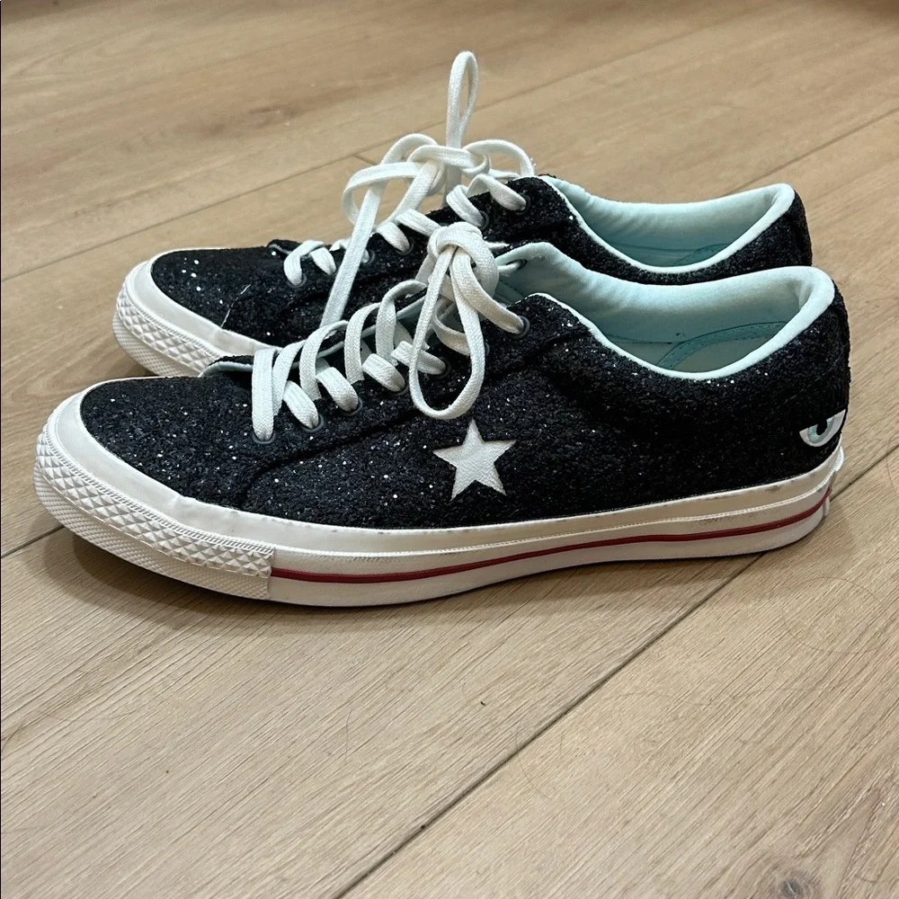 Converse X Chiara Ferragni One Star Ox Low Black Glitter Women's Size 10